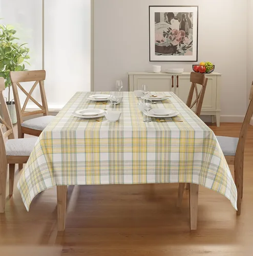Vista 15 de Mantel de mesa rectangular - Cubierta de mesa - Algodón con costura mitrada - Fundas de mesa a cuadros para cocina, comedor, bodas, decoraciones