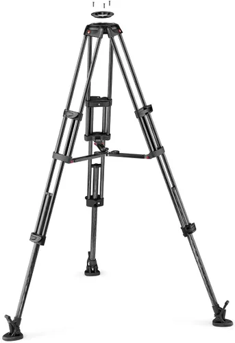 Vista 2 de Manfrotto Trípode de video de fibra de carbono con esparcidor medio