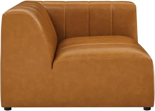 Vista 5 de Modway EEI-4513-TAN Bartlett - Sofá biplaza de cuero vegano de 2 piezas, color marrón