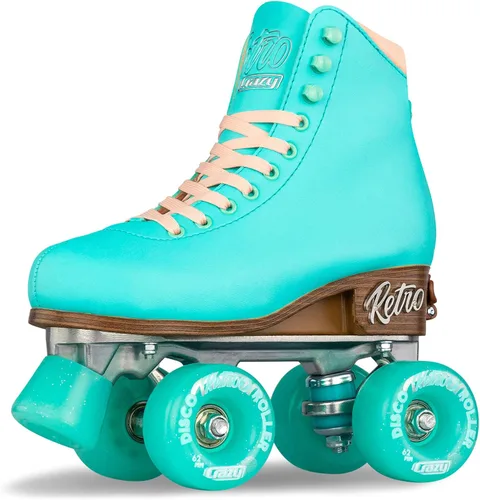 Vista 15 de Crazy Skates Retro Roller Skates Adjustable or Fixed Sizes Classic Quad Skates for Men, Women and Girls Negro (ajustable)