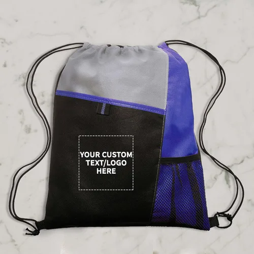 Vista 22 de DISCOUNT PROMOS Juego de mochilas con cordón no tejidas personalizadas de 10/50/100, paquete personalizado a granel