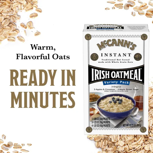 Vista 5 de McCann's Avena instantánea irlandesa, paquete de variedad de tres sabores, 10 paquetes