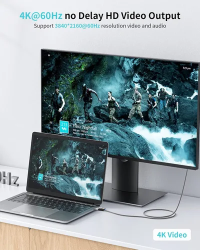Vista 4 de PHIXERO Cable USB C (100 W/20 Gbps/3.3 pies), salida de video de 4K a 60 Hz tipo C, 2 en 1 USB-A/C a C, 3.2 Gen 22 para MacBook Pro/Air/iPad Pro