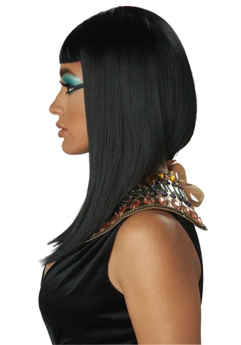 Vista 2 de Peluca de Corte Egipcio Angular para Mujer Multicolor