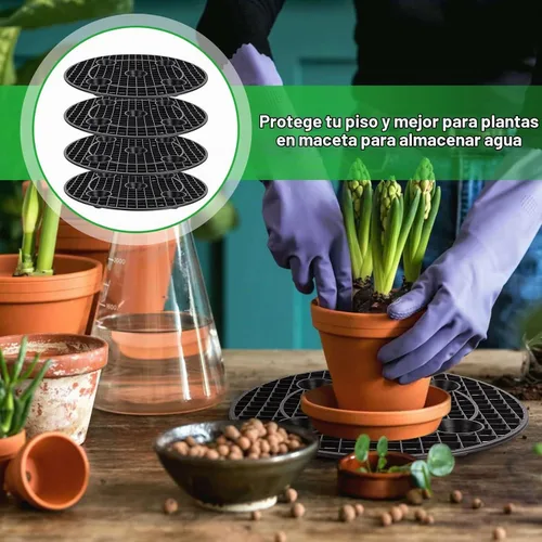 Vista 5 de 12 elevadores de plantas de 12 pulgadas para macetas de interior, soportes de plantas resistentes, elevador de macetas a nivel de planta