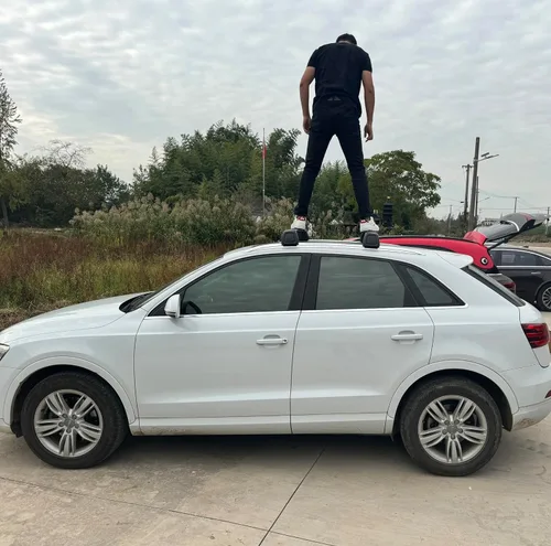 Vista 5 de Barras transversales de aluminio para maletero para Audi Q3 2019-2025, riel de techo, portaequipajes con cerradura