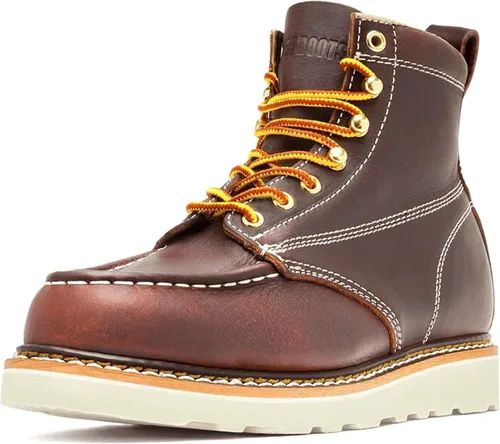 Vista 7 de EverBoots - Botas de trabajo para hombre, botas de cuero EverFit ligeras, cómodas, antideslizantes y con absorción de golpes, grano de aceite suave