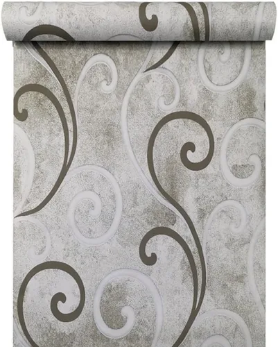 Vista 7 de Rollo de papel tapiz de 14.7 pies, color marrón y blanco, para decoración de pared, papel de vinilo autoadhesivo para cajones, estantes y encimeras