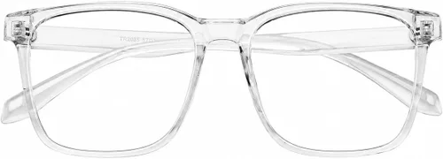 Vista 12 de TEAPLMTT - Lentes de bloqueo de luz azul, anteojos de computadora cuadrados grandes, anti luz azul para mujeres y hombres