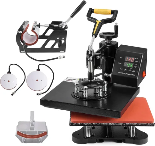 Vista 11 de Máquina de prensa de calor Slendor 12x15 pulgadas, máquina de prensado digital de 360 grados 5 en 1 para camisetas, tazas, sombreros, placas