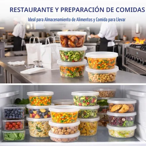 Vista 9 de 16 onzas [paquete de 12] recipientes de plástico sin BPA para almacenar
