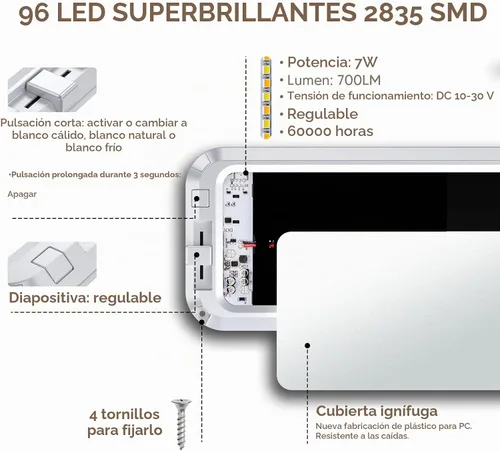 Vista 4 de BlueFire Paquete de 4 luces de techo para caravana, luces LED de cúpula 3 colores Tem- 2PCS