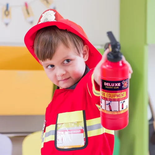 Vista 5 de Disfraz de bombero para niños, jefe de bomberos, cosplay, juguetes de juego de rol