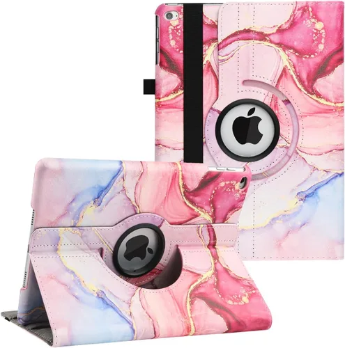 Vista 20 de Funda para iPad de 9.7 pulgadas 2018 2017/iPad Air 2 – Funda protectora con soporte giratorio de 360 grados, funda protectora inteligente