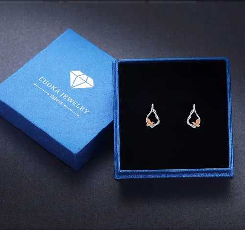 Vista 7 de AOVEAO Aretes de plata de ley 925 con diseño de tortuga, elefante, colibrí, flamenco, con diseño de animales, hipoalergénicos, joyería diaria