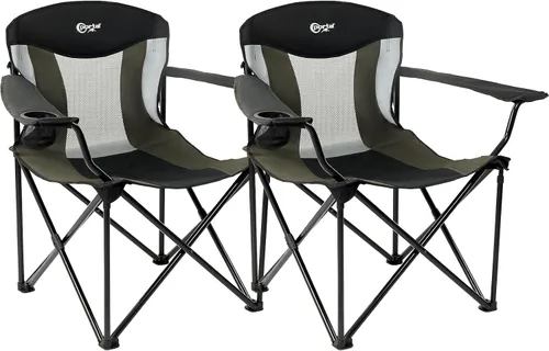 Vista 9 de PORTAL Silla plegable grande y alta de gran tamaño, portátil, resistente, plegable, XXL, para acampar al aire libre o adultos, soporta hasta 600