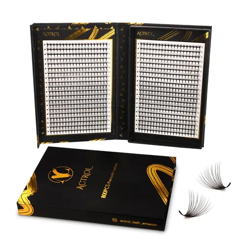 Vista 15 de ACTROL Pestañas de anime con forma de pluma, extensiones de racimo de pestañas naturales de manga individual