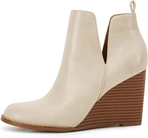 Vista 2 de PiePieBuy Botines clásicos de punta puntiaguda para mujer, botas de tacón grueso