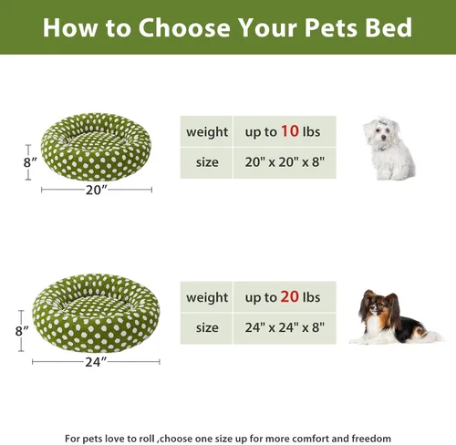 Vista 5 de BFPETHOME Camas de perro en forma de dona para perros pequeños, camas redondas para gatos de interior, cama relajante para cachorros y gatitos