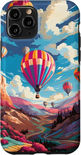 Vista 29 de Colorful Hot Air Balloons Pop Art Style Case for iPhone 17