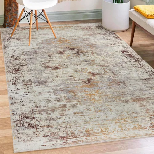 Vista 39 de SUPERIOR Medallion - Alfombra lavable, respaldo de algodón, alfombra para mesa de comedor, alfombra para vestíbulo, de fácil cuidado, alfombra Negro