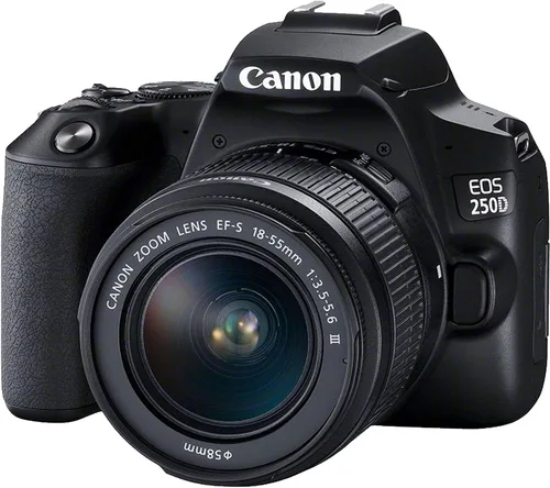 Vista 2 de Cámara DSLR EOS 250D/Rebel SL3 con lente EF-S de 0.709-2.165 in + accesorio fotográfico Sunshine incluye: SanDisk 128GB tarjeta de memoria