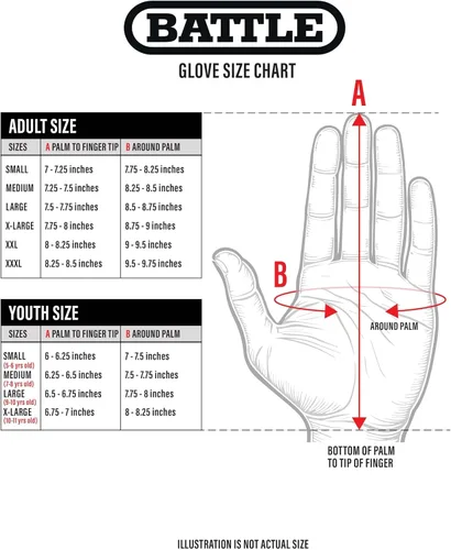 Vista 3 de Battle Sports - Guantes de fútbol americano para receptor abierto con dorso de mano, ultraadherentes y con agarre, antideslizantes, para adultos