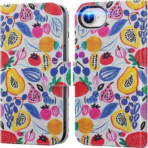 Vista 78 de DEENAKIN Funda tipo cartera para iPhone 15 con tarjetero + clip para efectivo, bloqueo RFID, protección contra caídas de grado militar y obras