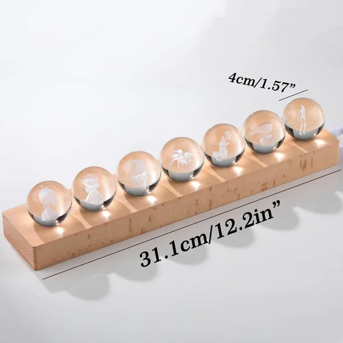 Vista 5 de Qianwei Bola de cristal 3D, decoración gótica de Halloween con base de lámpara LED, el mejor regalo de cumpleaños para hombres, profesores, niños