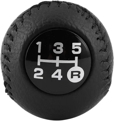 Vista 6 de 33504-20120-C0 - Pomo de palanca de cambios de cuero negro con gran sensación de mano, palanca de cambios para Toyota 4Runner/Pickup/Hilux Surf/Land