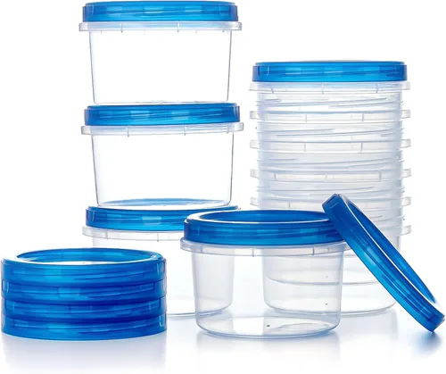 Vista 9 de Recipientes para aderezo de ensalada, [8 unidades x 2 onzas] reutilizables, fáciles de abrir, aderezo, condimento, salsa, recipientes para dip