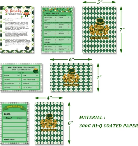 Vista 3 de BEUFSE St' Patricks Day Friendly Feud Set Set de juegos de fiesta del día de San Patricio, juegos del día de San Patricio para adultos, prueba
