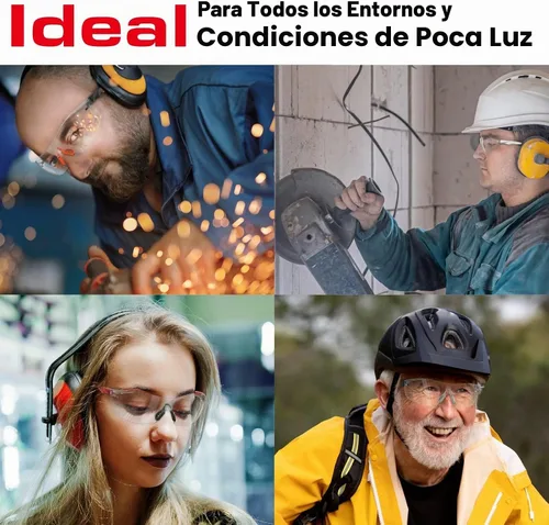 Vista 3 de Clear Safety Glasses for Men & Women, Eye Protection, Anti-Fog