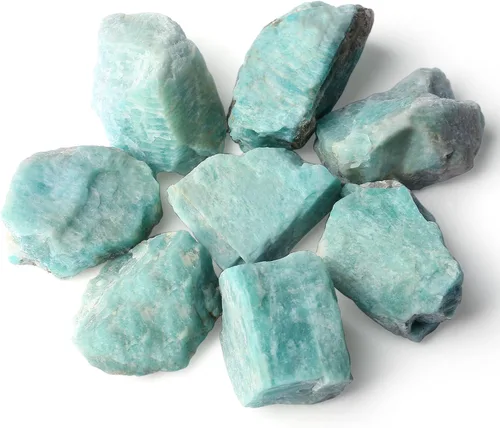 Vista 12 de ZHIYUXI Amatista de 2 pulgadas, cuarzo rosa, cuarzo transparente, fluorita, piedras en bruto, cristales crudos a granel, piedras preciosas naturales