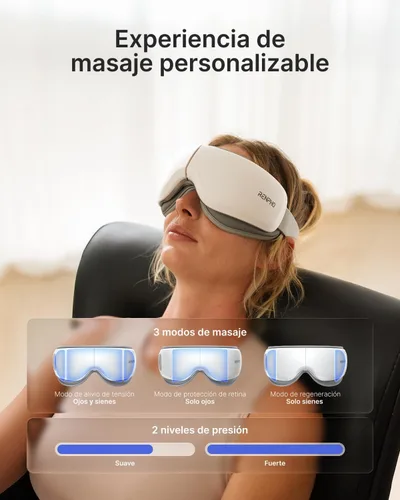 Vista 7 de RENPHO Masajeador de ojos ultrasilencioso con calor, máscara de ojos ligera elegible para la FSA Masajeador facial HSA Relajar Reducir la tensión