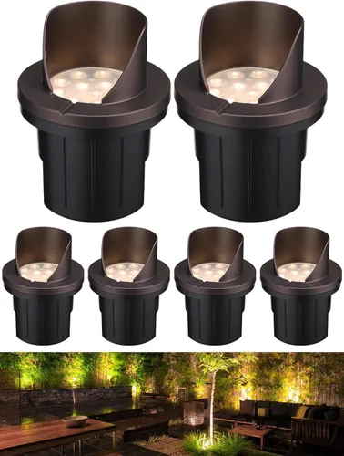 Vista 18 de LEONLITE Dia. 4 Pulgadas Luces de Pozo LED Empotradas en Suelo 5CCT para Paisajismo, 5 Temperaturas de Color Seleccionables, 12-24V AC/DC CRI90 Bajo