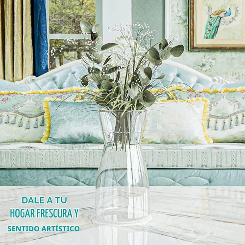 Vista 6 de Jarrón de alta calidad - Jarrón de flores transparente, jarrón de cristal para decoración rústica del hogar, jarrones decorativos para flores