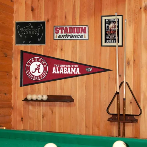 Vista 2 de Bandera de banderín con logotipo de la Universidad de Alabama Crimson Tide Circle
