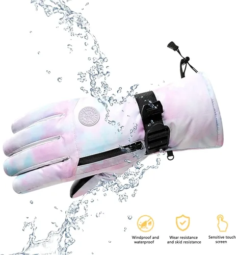 Vista 3 de ZJRXM Guantes de esquí para hombres y mujeres guantes de nieve Thinsulate guantes de nieve cálidos para invierno guantes de snowboard para clima frío