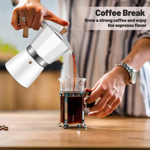 Vista 69 de Cafetera clásica de aluminio para 3 tazas Azul