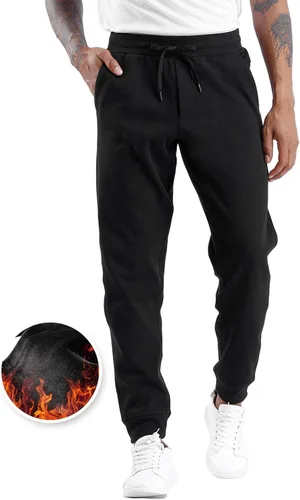 Vista 5 de Pantalón de vellón de deporte THE GYM PEOPLE para hombre, con bolsillos profundos, pantalón de deporte holgado para entrenamiento o correr