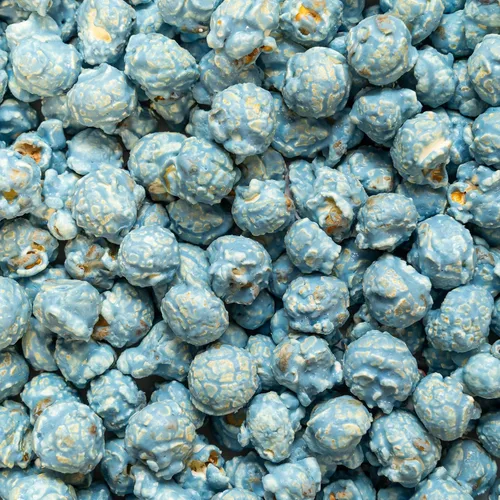 Vista 3 de Colby Ridge Palomitas de maíz gourmet artesanales sin gluten en tamaño grande para regalos y fiestas en paquete (5 galones, 80 tazas) (Azul bebé)
