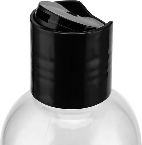 Vista 3 de Paquete de 40 botellas de plástico de 8 onzas con tapas superiores de disco, recipientes transparentes recargables de loción de viaje con tapa