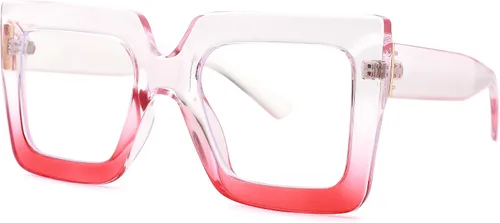 Vista 12 de Pro Acme Gafas de bloqueo de luz azul, marcos cuadrados grandes, anteojos falsos para mujer
