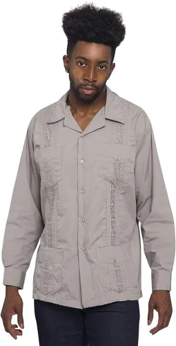 Vista 24 de G-style EE. UU. Remera playera mangas cortas de guayabera cubana para hombres