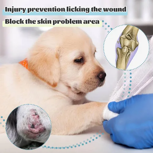 Vista 3 de ROZKITCH Manga de Cirugía para Pata de Perro Pata Delantera Derecha Izquierda, Protector de Codo y Rodilla para Mascotas que Previene Lamer Heridas