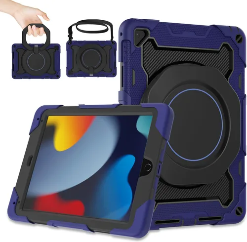 Vista 15 de ROISKIN Funda para iPad de 6ª y 5ª generación de 9.7 pulgadas, Pro 9.7, Air 2 con soporte giratorio 360 y correa de mano
