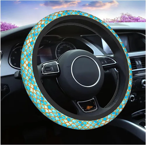 Vista 18 de Swono Fundas de volante de neopreno antideslizantes con diseño de fantasmas lindos y divertidos fantasmas bailarines de Halloween, agarre cómodo