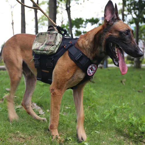 Vista 4 de ICEFANG GN3 - Arnés táctico para perros con 6 hebillas, chaleco Molle para perro con asa, cobertura de 3/4 del cuerpo, panel de gancho y bucle