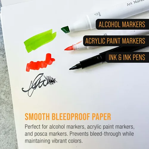 Vista 4 de U.S. Art Supply Bloc de papel marcador manga de alta calidad de 9 x 12 pulgadas (paquete de 2, 48 hojas en total) – Cuaderno de dibujo de 60 libras